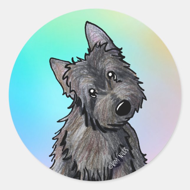 Brindle  Cairn Terrier  Classic Round Sticker (Front)