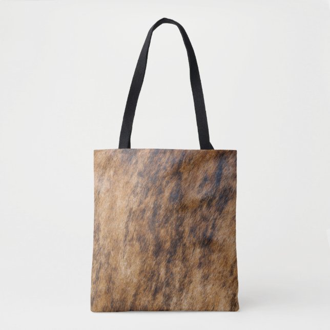 Brindle Cow Hide Tote Bag (Front)