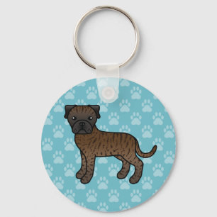 Brindle Cute Bullmastiff Dog Key Ring