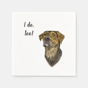 Brindle Dog Custom Cocktail Napkin