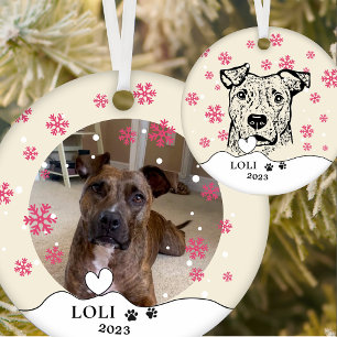 Brindle Dog Personalized Hand Drawing Ceramic Tree Decoration