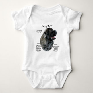 Brindle Fluffy Mastiff History  Baby Bodysuit