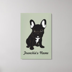 Brindle French Bulldog (Custom Name) Canvas Print