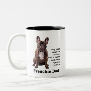 Brindle French Bulldog Dad Two-Tone Coffee Mug