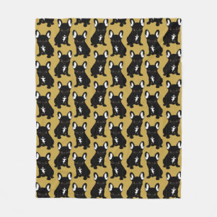 Brindle French Bulldog Fleece Blanket