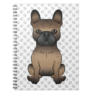 Brindle French Bulldog / Frenchie Cute Dog & Paws Notebook