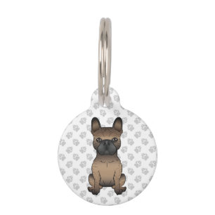 Brindle French Bulldog / Frenchie Dog & Pet's Info Pet Tag
