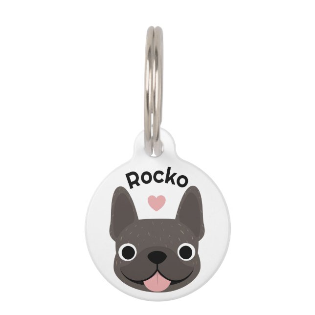 Brindle French Bulldog Personalised ID Tag (Front)
