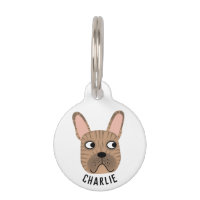 Brindle French Bulldog Pet ID Tag
