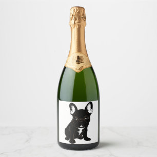 Brindle French Bulldog Sparkling Wine Label