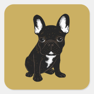 Brindle French Bulldog Square Sticker