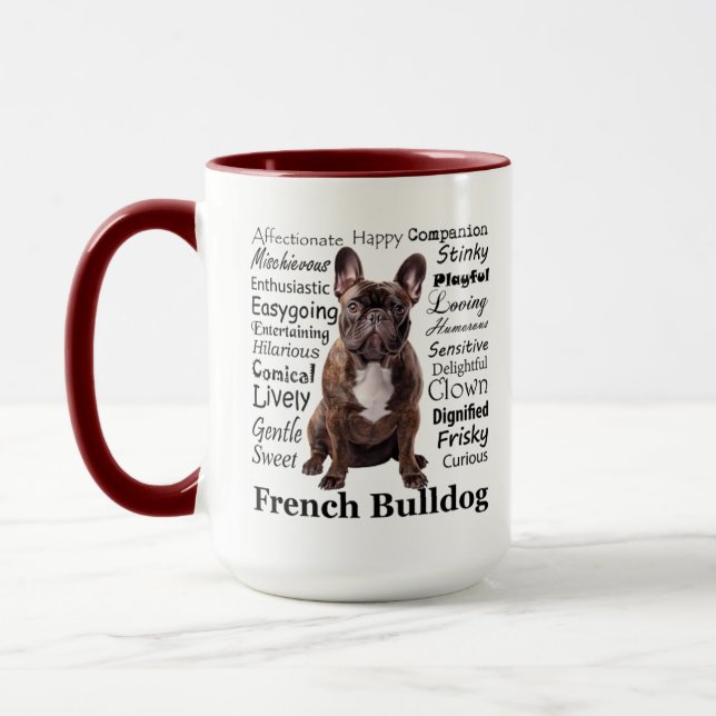 Brindle French Bulldog Traits Mug (Left)