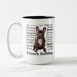 Brindle French Bulldog Traits Two-Tone Coffee Mug
