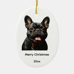 Brindle Frenchie French Bulldog Dog Pet Ceramic Tree Decoration