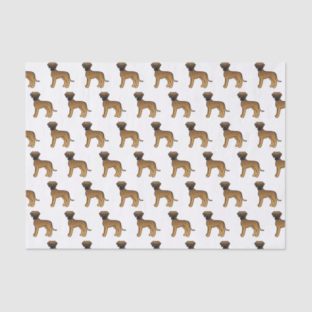Brindle Great Dane Cute Cartoon Dog Pattern Tissue Paper (Front)