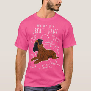 Brindle Great Dane Dog Anatomy T-Shirt
