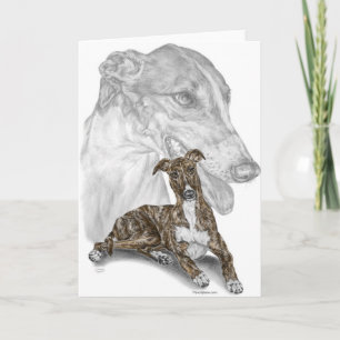 Brindle Greyhound Dog Art Card