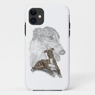 Brindle Greyhound Dog Art iPhone 11 Case