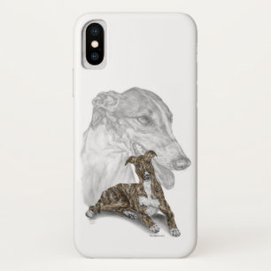Brindle Greyhound Dog Art iPhone X Case
