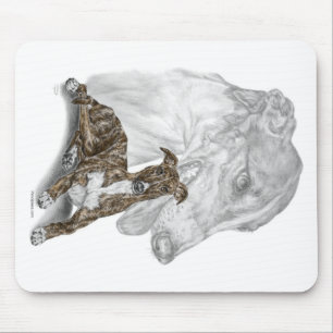 Brindle Greyhound Dog Art Mouse Mat