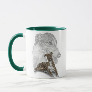 Brindle Greyhound Dog Art Mug