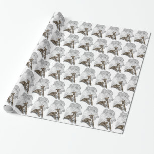 Brindle Greyhound Dog Art Wrapping Paper