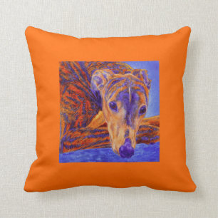Brindle Greyhound Pillow - "Ace"