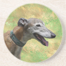 Brindle Greyhound Sandstone Coaster