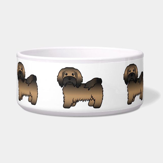 Brindle Havanese Cute Cartoon Dog Illustration (Front)