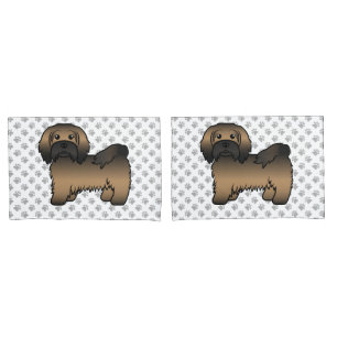 Brindle Havanese Cute Cartoon Dog Illustration Pillowcase
