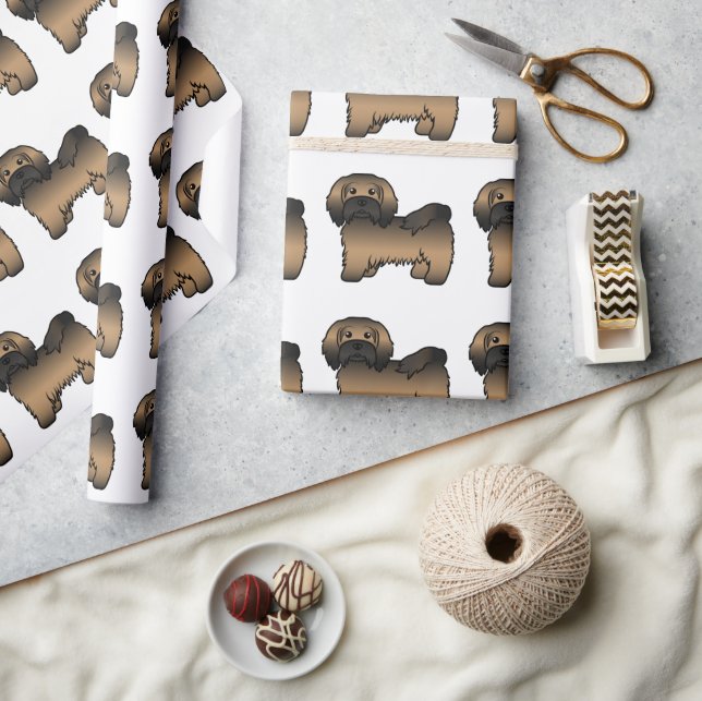 Brindle Havanese Cute Cartoon Dog Pattern Wrapping Paper (Crafts)