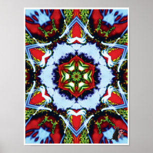 Brindle Kinetic Collage Kaleidoscope Poster