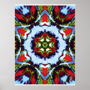 Brindle Kinetic Collage Kaleidoscope Poster