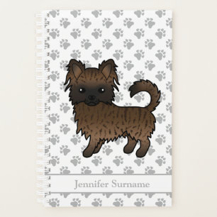 Brindle Long Coat Chihuahua Dog & Custom Text Planner