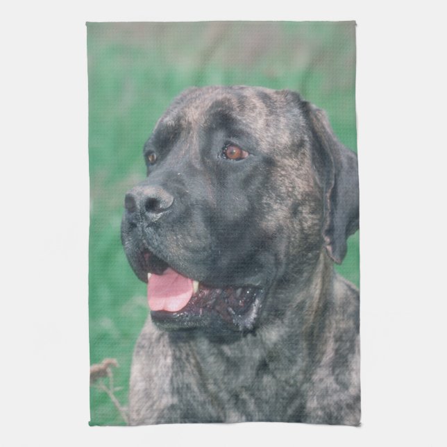 Brindle Mastiff Dog Kitchen Towel (Vertical)