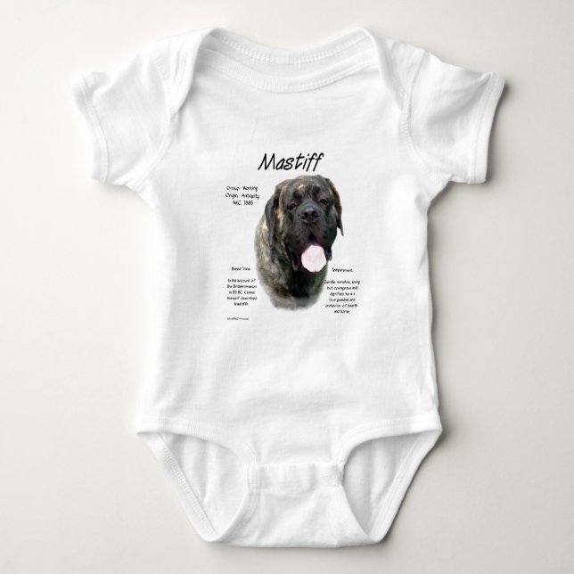 Brindle Mastiff History  Baby Bodysuit (Front)