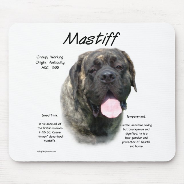 Brindle Mastiff History  Mouse Mat (Front)