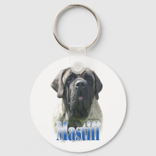 Brindle Mastiff Name Keychain