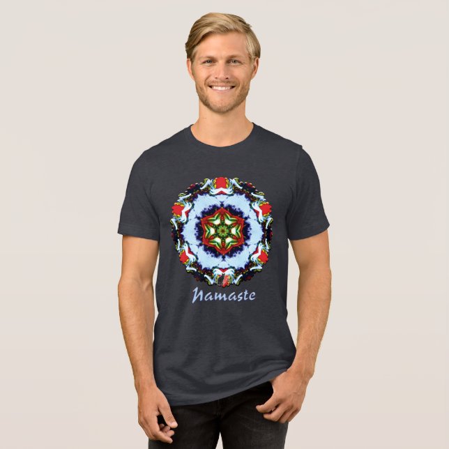 Brindle Namaste Kaleidoscope T-Shirt Tri-Blend Shirt (Front Full)