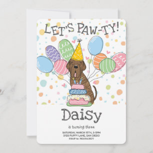 Brindle Neapolitan Mastiff Dog Birthday  Invitation