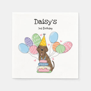 Brindle Neapolitan Mastiff Dog Birthday Party Napkin