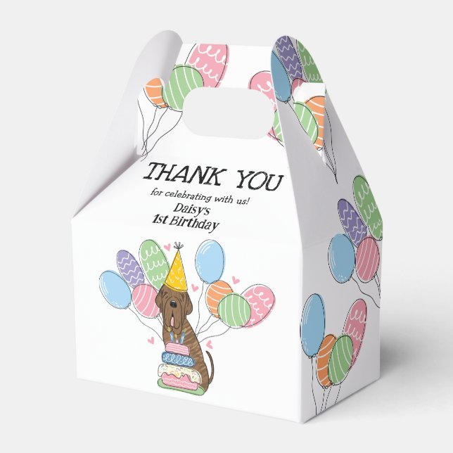 Brindle Neapolitan Mastiff Dog Thank You Favour Box (Front Side)