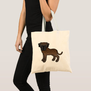 Brindle Old English Mastiff Cartoon Dog Tote Bag