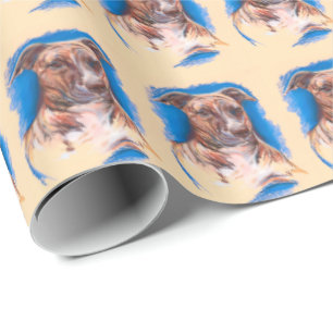 Brindle Pit Bull Dog Wrapping Paper