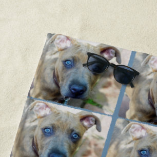 Brindle Pit Bull Puppy by Shirley Taylor Beach Towel