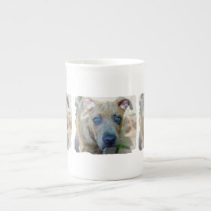 Brindle Pit Bull Puppy by Shirley Taylor Bone China Mug