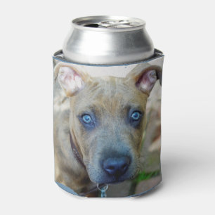 Brindle Pit Bull Puppy by Shirley Taylor Can Cooler