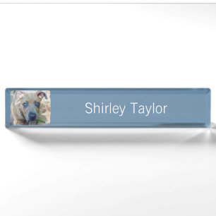 Brindle Pit Bull Puppy by Shirley Taylor Nameplate