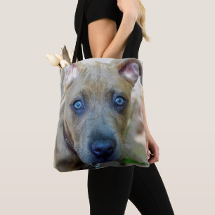Brindle Pit Bull Puppy by Shirley Taylor Tote Bag