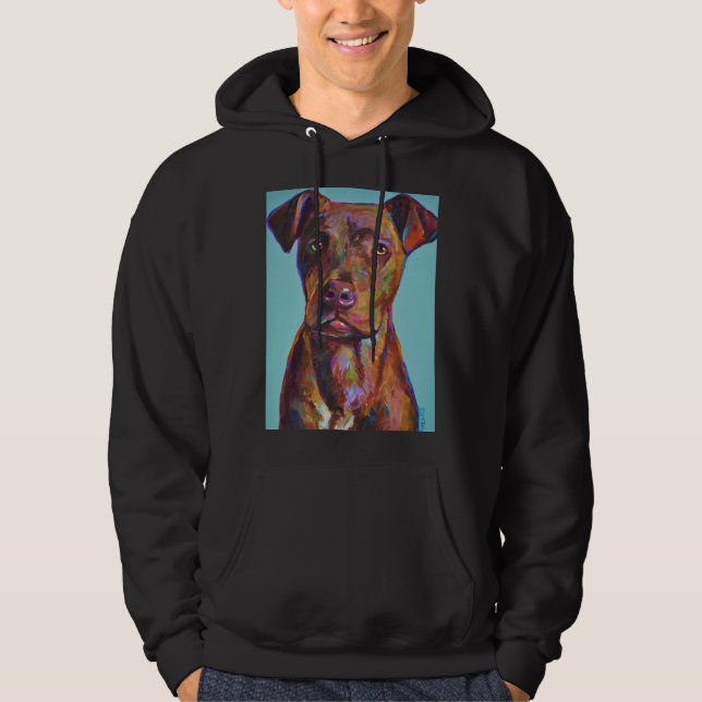 Brindle Pitbull Pup Hoodie (Front)